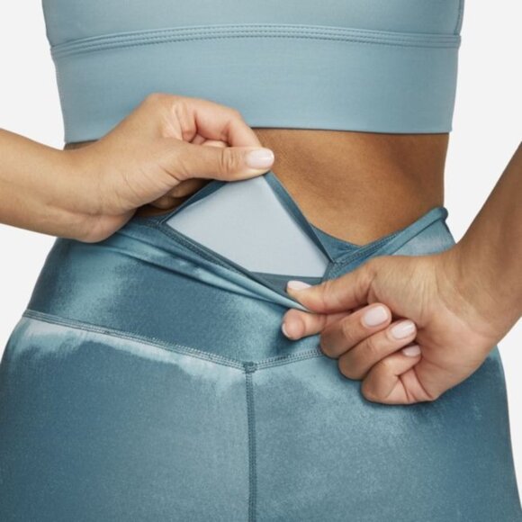 Nike Women Dri-FIT One Luxe Printed Leggings DM7619-058 Blue Orange Size S Small - Picture 4 of 5